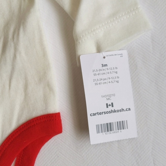 NEW carter's 1st valentines day long sleeve bodysuit diaper shirt 3 months baby - Picture 4 of 8